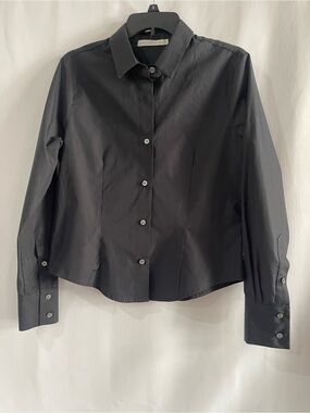 Mona Thalheimer Black Button Down Shirt Medium Long Sleeve Women's Designer